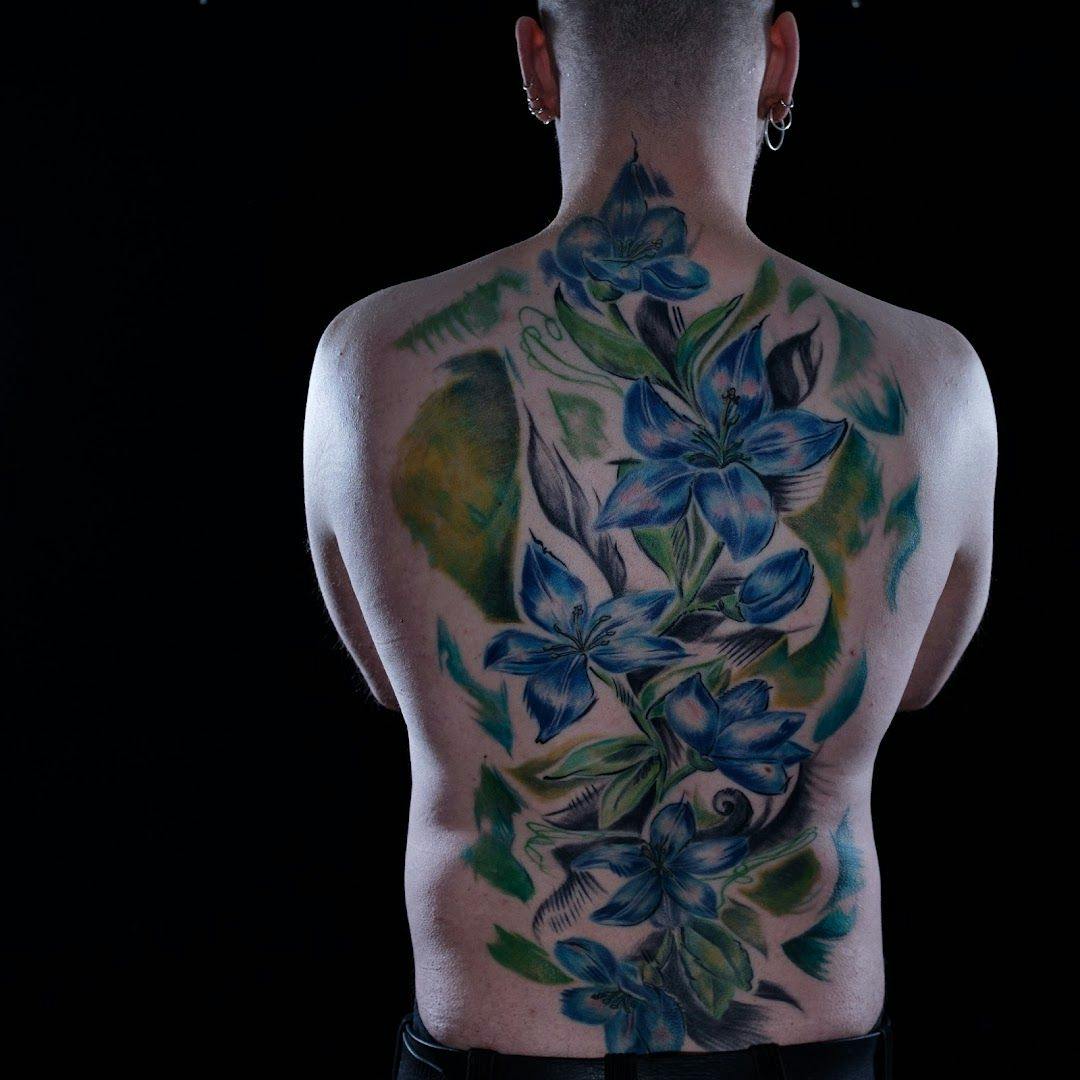 a man with a narben tattoo on his back, zollernalbkreis, germany