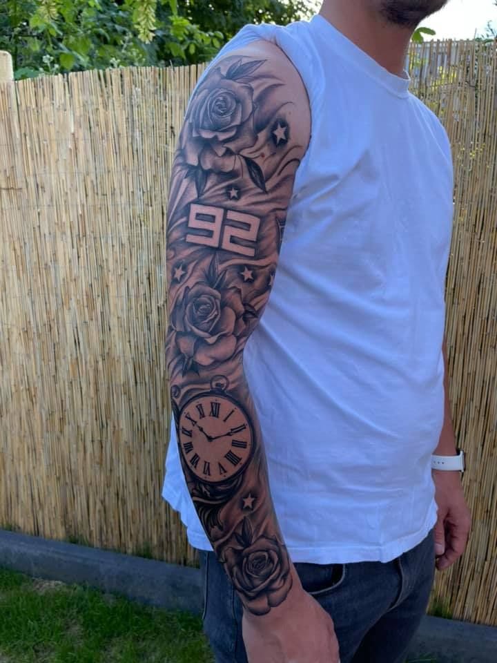 a man with a narben tattoo on his arm, osterholz, germany