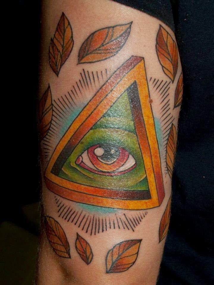 an all seeing eye cover-up tattoo on the arm, berlin, germany