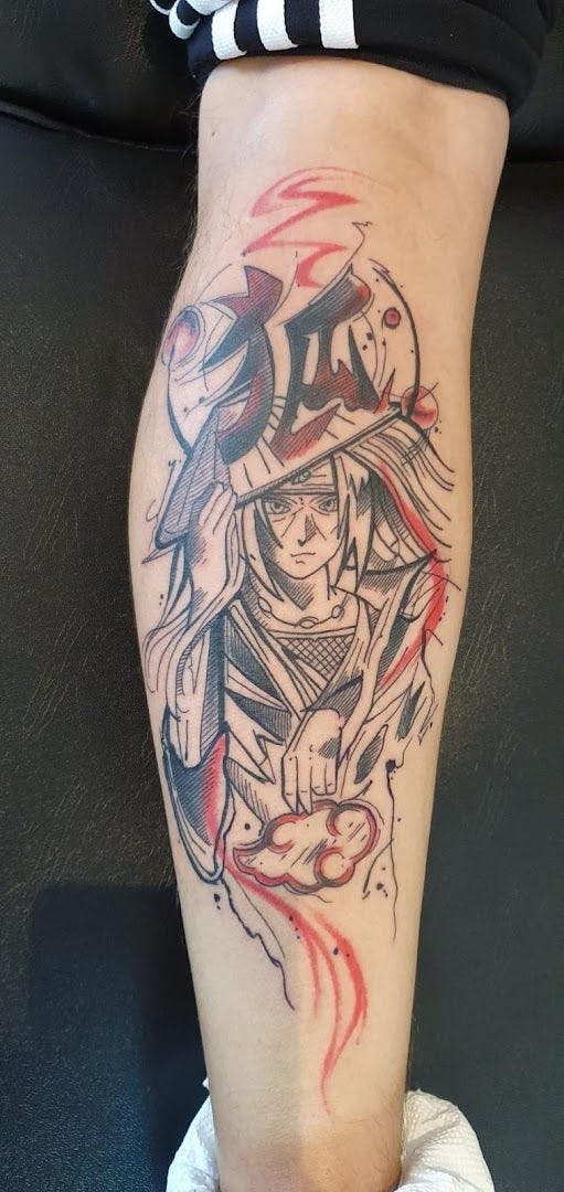 a narben tattoo of a woman with a hat and a sword, berlin, germany