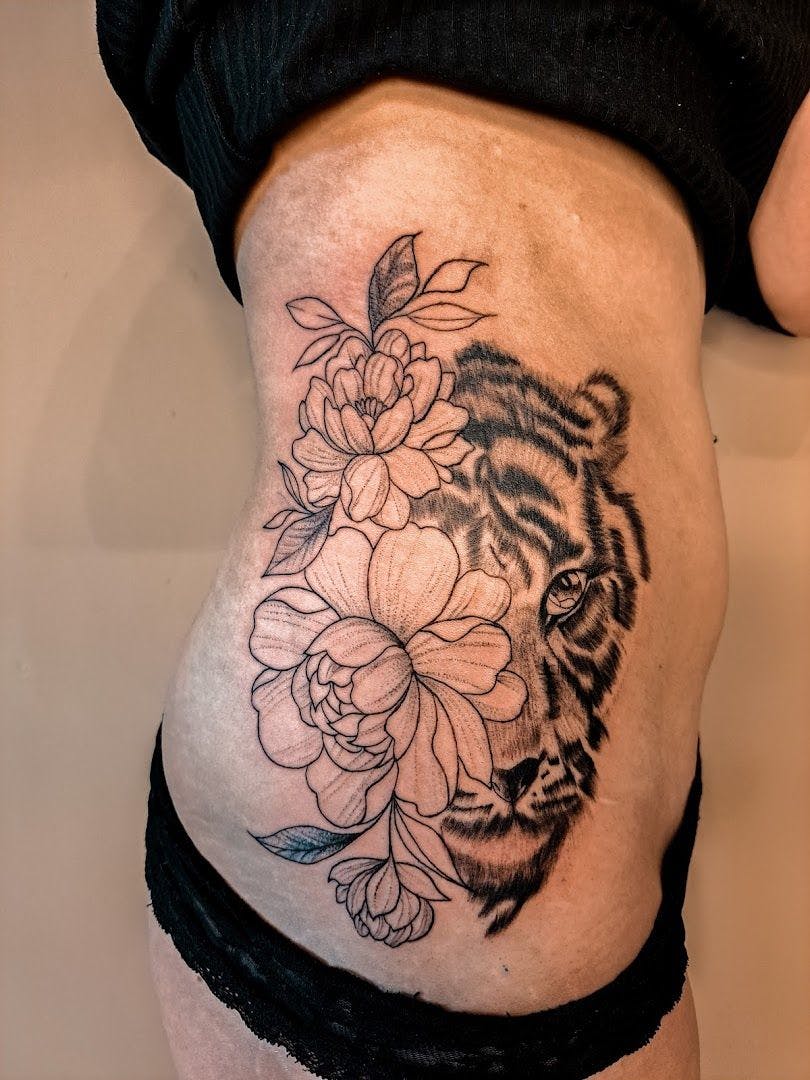 tiger and orchid japanische tattoos in leipzig, coburg, germany