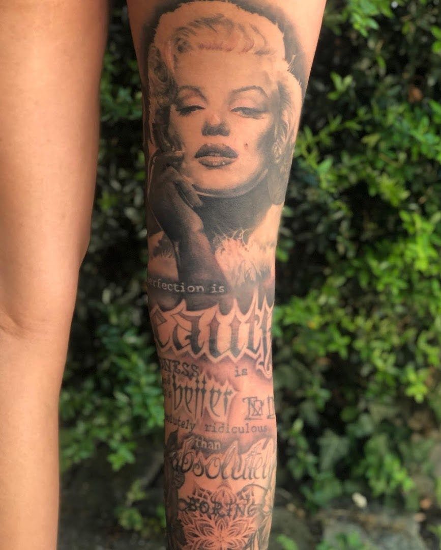 marilyn monroe cover-up tattoo by tattoo artist, zollernalbkreis, germany