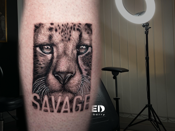 a cover-up tattoo of a lion, düsseldorf, germany