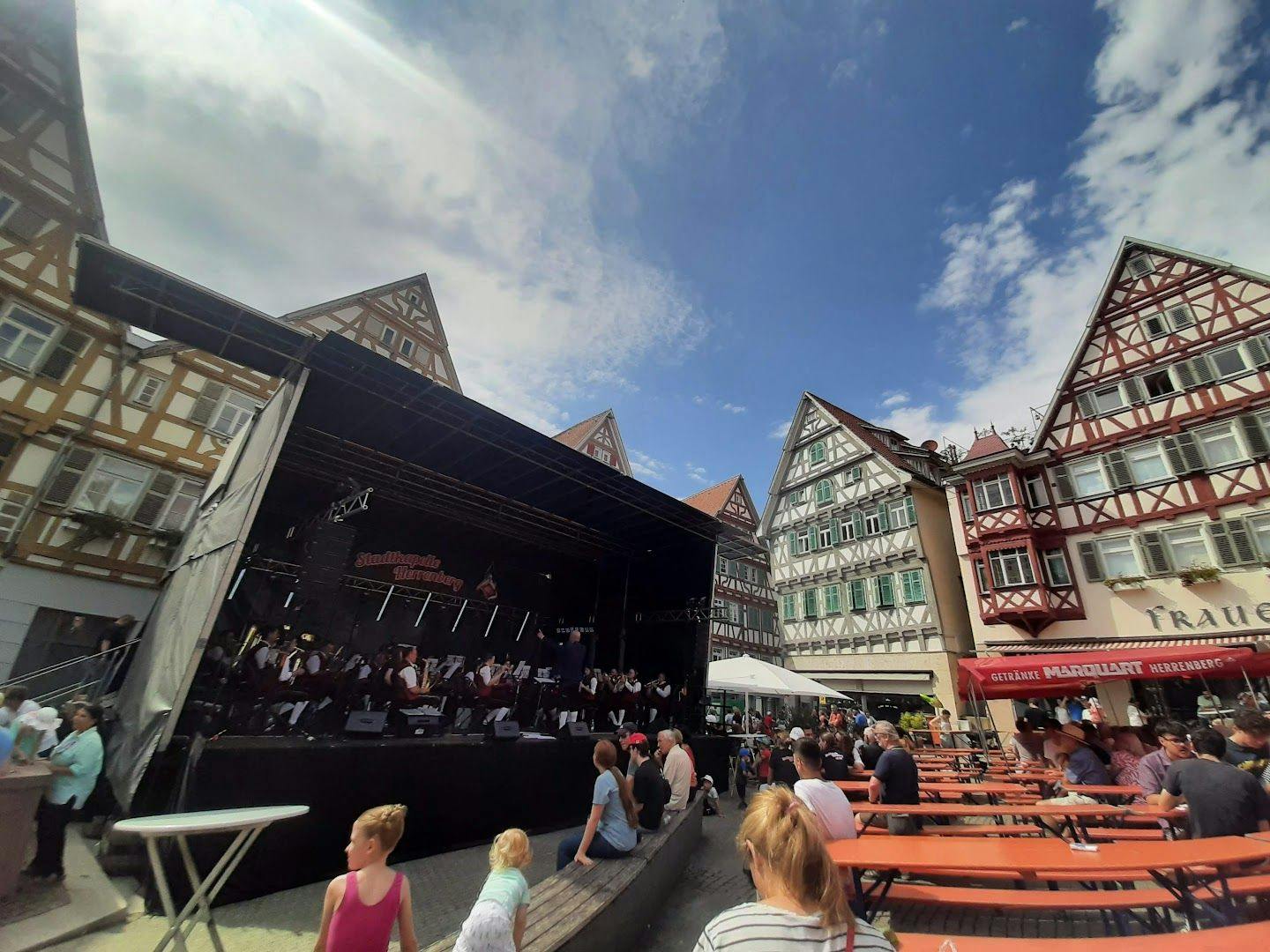 the stage at the festival in the town of colheim